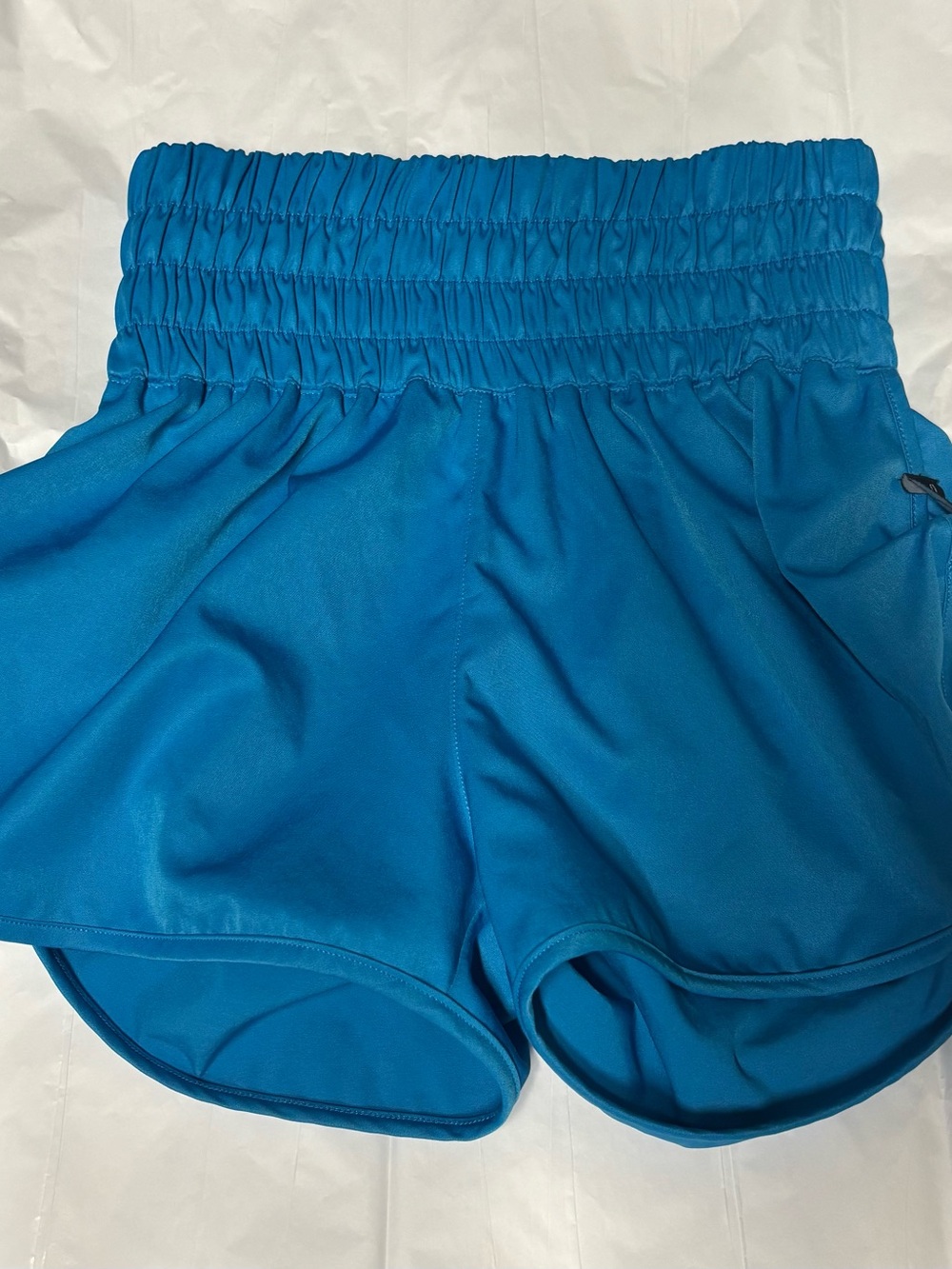 Women’s High-Rise Athletic Shorts in Teal Blue